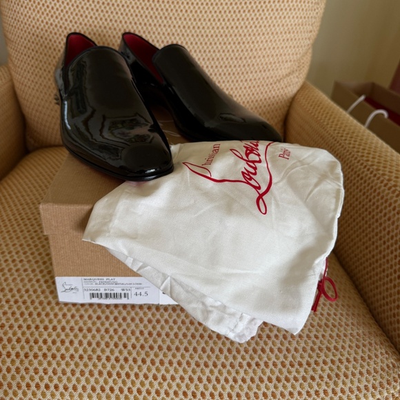 Christian Louboutin Marquees Flat Black Patent Leather Dress Loafer Shoe sz 44.5 - Picture 12 of 15
